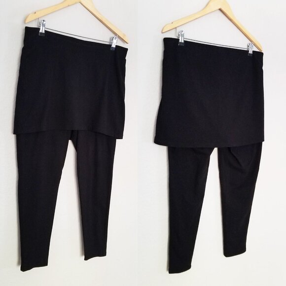 Torrid Black Skirted Leggings Layered Plus Size 2X Stretchy Comfy High Waist - Picture 13 of 14